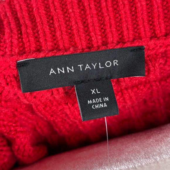 NWT Ann Taylor Red Chunky Button Down Sweater Jacket Size XL - Picture 6 of 7